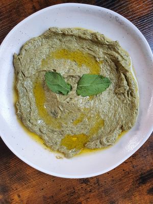 Borani Esfenaj (spinach) at Mana's Plant-Based Persian Cuisine in London
