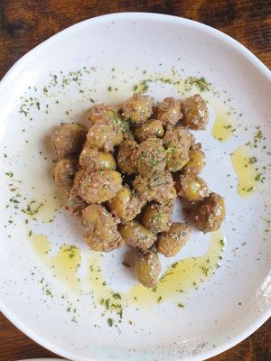 Zaytoun Parvardeh (olives) at Mana's Plant-Based Persian Cuisine in London