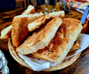 Delicious bread. at Mana's Plant-Based Persian Cuisine in London