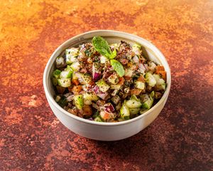 Salad Shirazi. at Mana's Plant-Based Persian Cuisine in London