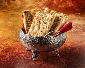 Clay-oven baked barbari bread. at Mana's Plant-Based Persian Cuisine in London