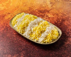 Saffron rice. at Mana's Plant-Based Persian Cuisine in London