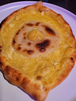 Khachapuri... Too realistic- I couldn't finish it at SHPANA in Tbilisi