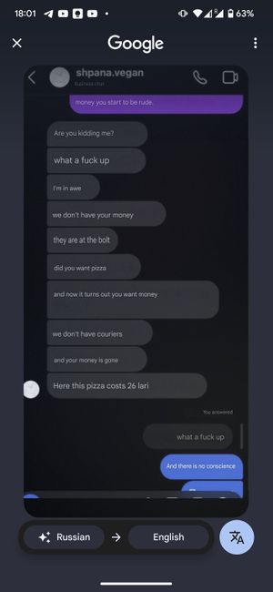 Poor customer support at SHPANA in Tbilisi