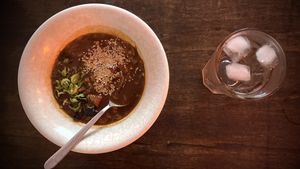 Spicy sour soup (Korean focused)  at SHPANA in Tbilisi