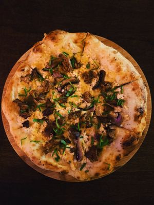 custom-made pizza at SHPANA in Tbilisi