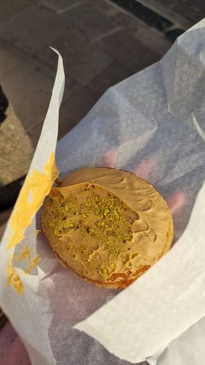 Pistachio donut at Divina Berlina in Tenerife