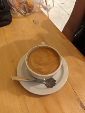 Oat milk coffee at The Little Spoon in Panajachel