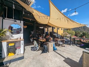 Outdoor seating at The Little Spoon in Panajachel