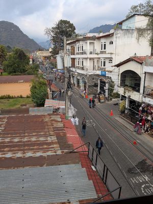 View from the rooftop area at The Little Spoon in Panajachel