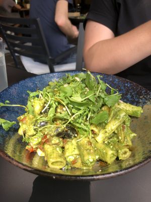 Pasta with green pesto   at Heaven's Kitchen in Stuttgart
