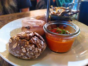 Paprika spread and bread at Heaven's Kitchen in Stuttgart