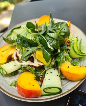 Tiny salad as a main course at Heaven's Kitchen in Stuttgart