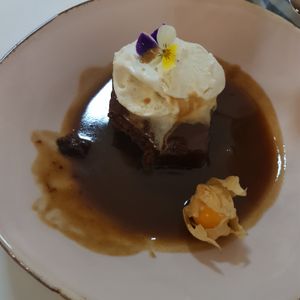 Sticky toffee pudding at Pink Lettuce in Chester