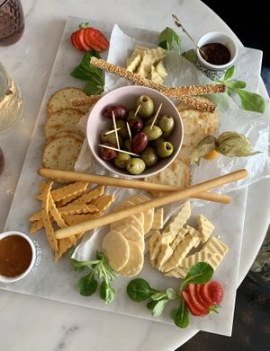 Cheese & crackers board  at Pink Lettuce in Chester