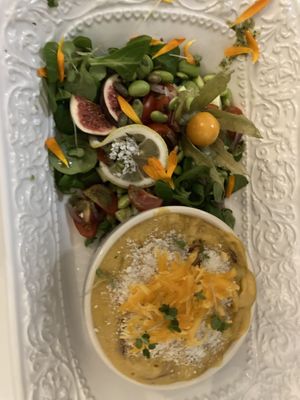 Mac and cheese with salad   at Pink Lettuce in Chester