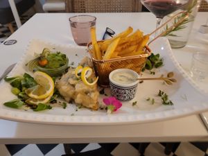 Posh "Fish" and chips at Pink Lettuce in Chester