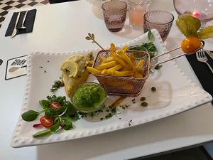 Tofish and chips at Pink Lettuce in Chester