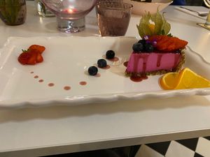 Dragon fruit cheesecake at Pink Lettuce in Chester