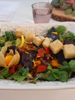 Power salad with tofu - delicious! at Pink Lettuce in Chester