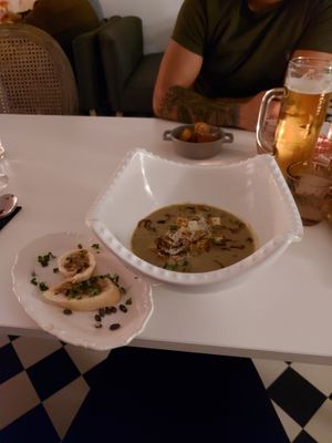 Mushroom soup at Pink Lettuce in Chester