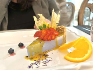 Blue Spirulina cheesecake 🍰  at Pink Lettuce in Chester