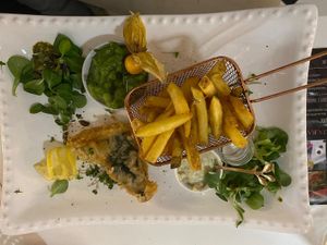 Fish and chips  at Pink Lettuce in Chester