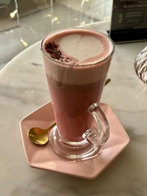 Pink latte   at Pink Lettuce in Chester