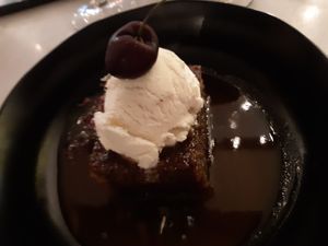 Sticky toffee pudding at Pink Lettuce in Chester