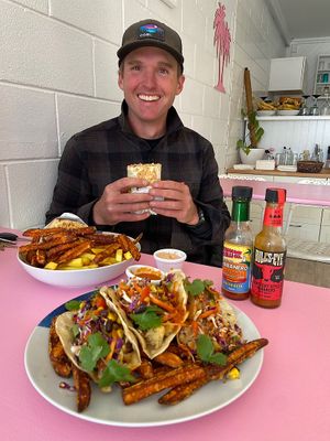 Cauli tacos and vegan burrito  at Bebita in Jindabyne