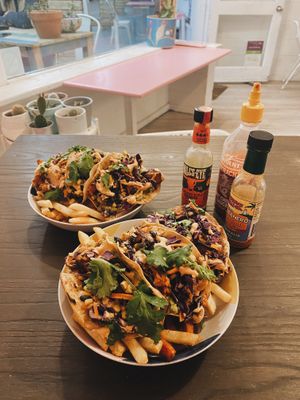 Vegan taco plate   at Bebita in Jindabyne
