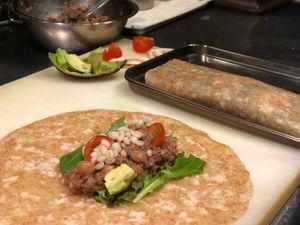 galette Spicy Veggie Meat & Chickpeas at Cafe Banmari in Mishima