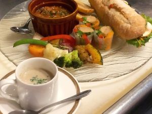 vegan lunch at Cafe Banmari in Mishima