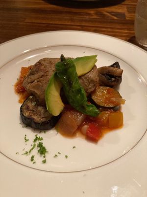 Seitan steak at Cafe Banmari in Mishima