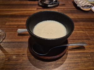 Soy milk ginger jelly dessert at Cafe Banmari in Mishima