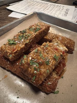 Tempeh wings with Thai chili sauce   at Equilibrium Brewery in Middletown