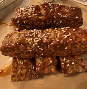 Tempeh “ribs” with Korean bbq sauce.   at Equilibrium Brewery in Middletown