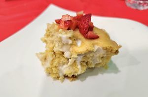 Coquito tres leches cake at Casa Borinqueña in San Francisco