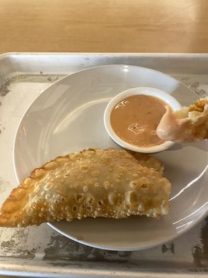 Pastelillo (Think Savory Empanada) Had A Nice Crunch - Soft Interior   at Casa Borinqueña in San Francisco