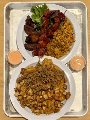 Sample Platter, Loaded Tostones  at Casa Borinqueña in San Francisco