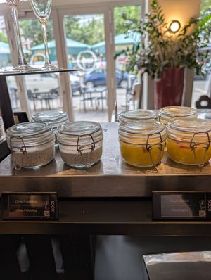 Chia pudding and fruit salad at KOOS Bowls & Bar in Munich