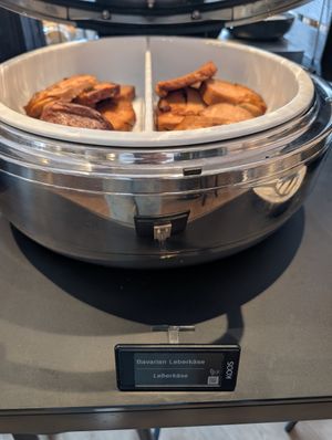 Bavarian meatloaf ("Leberkäse") at KOOS Bowls & Bar in Munich