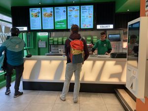 Interior and amazing vegan menu  at Oowee Vegan in Brighton