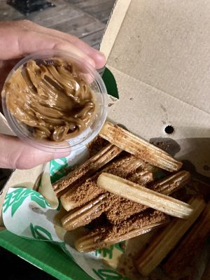 Cinnamon rolls with a lot of biscoff from lotus  at Oowee Vegan in Brighton