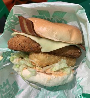 Big Bacon Swiss 🍔  at Oowee Vegan in Brighton