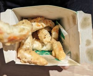 Vegan shrimp at Oowee Vegan in Brighton