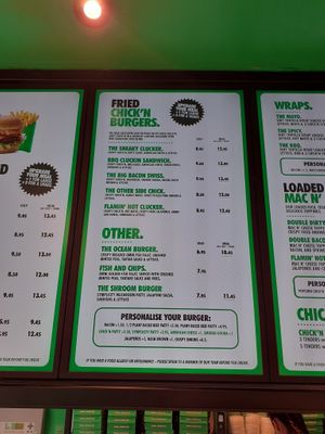 menu at Oowee Vegan in Brighton