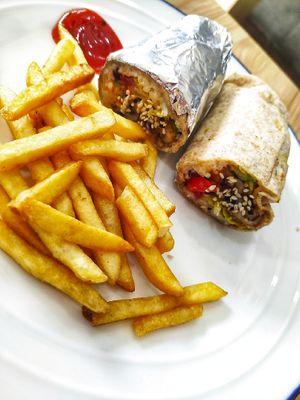 Mushroom burritos. A bit small, fries are meh. at Saiva Kitchens in Petaling Jaya