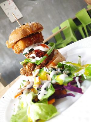 Vegan burger, tasty at Saiva Kitchens in Petaling Jaya