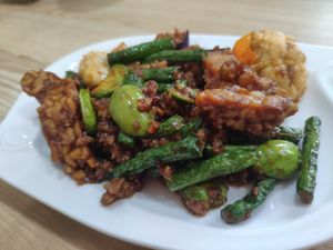 Sambal with extra tempeh at Saiva Kitchens in Petaling Jaya